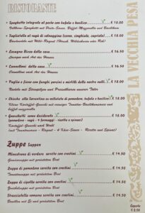 La Vecchia Pesa Luino menù-Primi Piatti e Zuppe