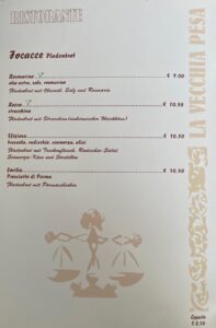 La Vecchia Pesa Luino menù-Focaccia