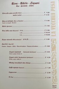 La Vecchia Pesa Luino menù-Bibite