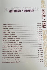 La Vecchia Pesa Luino menù-Vino Rosso