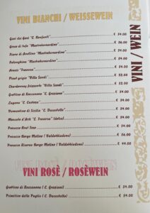 La Vecchia Pesa Luino menù-Vino Bianco
