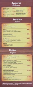 Menù Old House Grill-Insalate e Fajitas